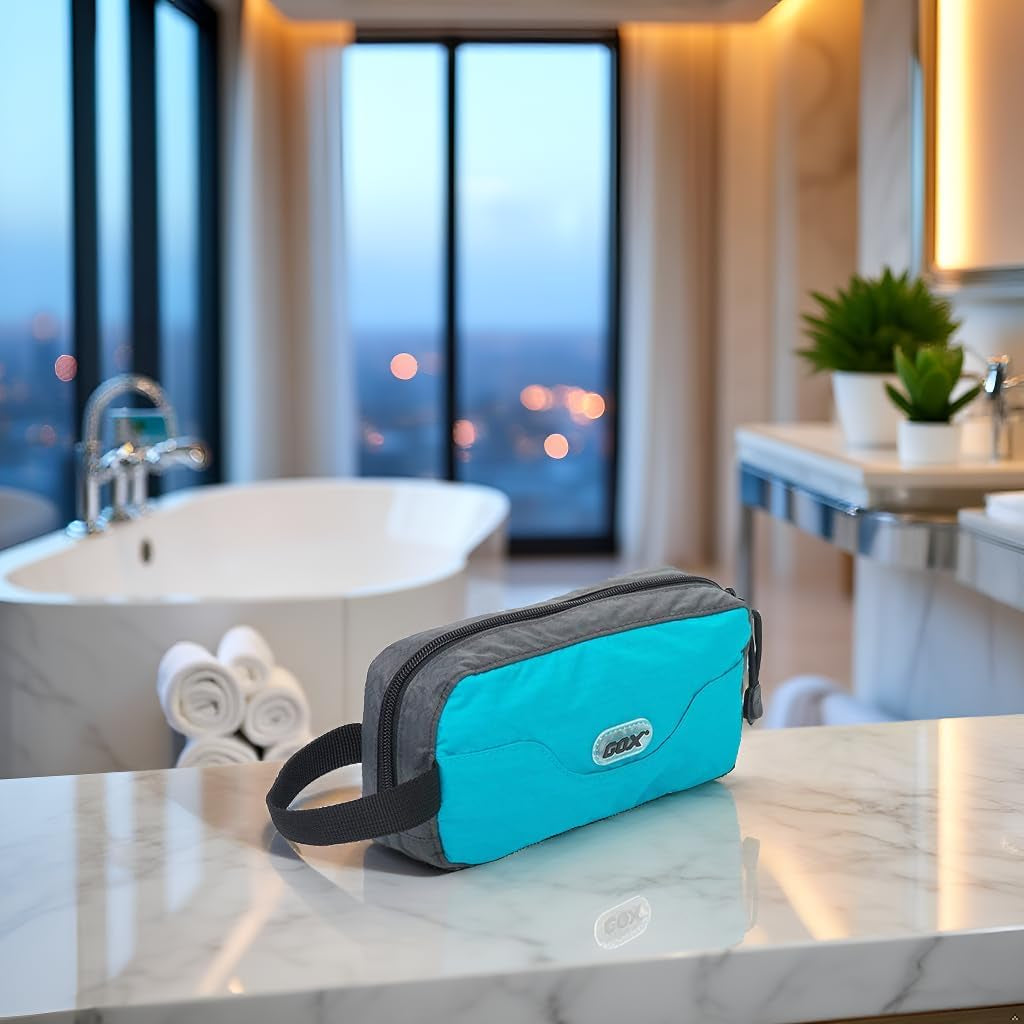 Travel Toiletry Bag,Dopp Kit Case,Ultra-Light Cosmetics Bag Makeup Organizer (Turquoise)